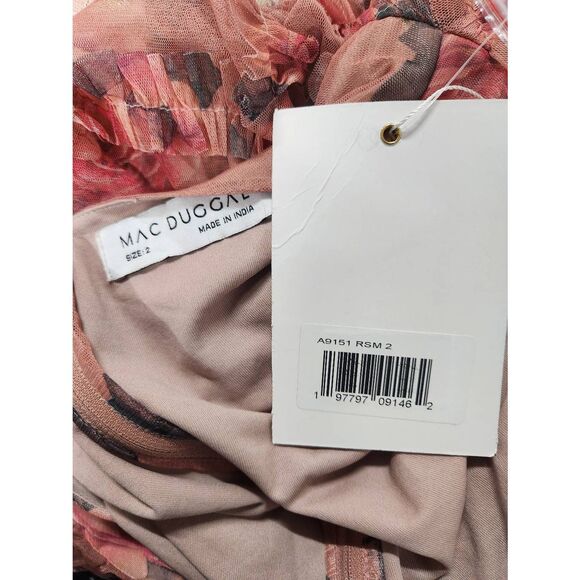 Mac Duggal Pink Floral Midi Dress - Picture 6 of 8